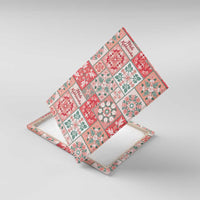 Mele Kalikimaka Hawaii Christmas Canvas Wall Art Ulaula Seamless Floral Motif - Polynesian Pride