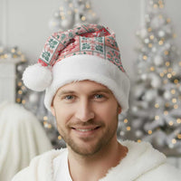 Mele Kalikimaka Hawaii Christmas Santa Hat Ulaula Seamless Floral Motif - Polynesian Pride