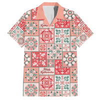 Mele Kalikimaka Hawaii Christmas Family Matching Long Sleeve Bodycon Dress and Hawaiian Shirt Ulaula Seamless Floral Motif - Polynesian Pride