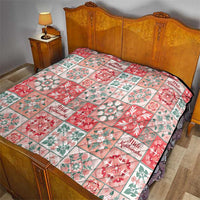 Mele Kalikimaka Hawaii Christmas Quilt Ulaula Seamless Floral Motif - Polynesian Pride