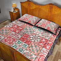 Mele Kalikimaka Hawaii Christmas Quilt Bed Set Ulaula Seamless Floral Motif - Polynesian Pride