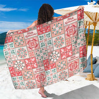 Mele Kalikimaka Hawaii Christmas Sarong Ulaula Seamless Floral Motif - Polynesian Pride