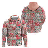 Mele Kalikimaka Hawaii Christmas Zip Hoodie Ulaula Seamless Floral Motif - Polynesian Pride