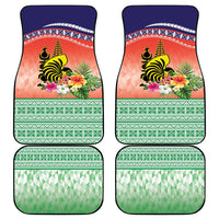 New Caledonia Nautilus Shell Car Mats Polynesian Tropical Flowers