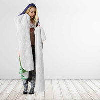 New Caledonia Nautilus Shell Hooded Blanket Polynesian Tropical Flowers