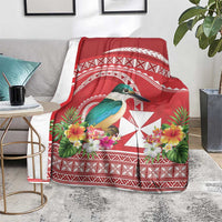 Wallis et Futuna Kingfisher Blanket Polynesian Tropical Flowers LT9 - Polynesian Pride