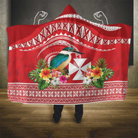 Wallis et Futuna Kingfisher Hooded Blanket Polynesian Tropical Flowers LT9 - Polynesian Pride