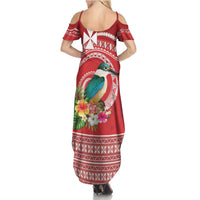 Wallis et Futuna Kingfisher Summer Maxi Dress Polynesian Tropical Flowers LT9 - Polynesian Pride