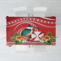 Wallis et Futuna Kingfisher Tablecloth Polynesian Tropical Flowers LT9 Red - Polynesian Pride