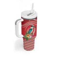 Wallis et Futuna Kingfisher Tumbler With Handle Polynesian Tropical Flowers LT9 - Polynesian Pride