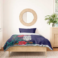 Maori Wheku Meri Kirihimete Personalised Bedding Set All Blue Indigenous Maori Motif - Polynesian Pride