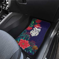 Maori Wheku Meri Kirihimete Personalised Car Mats All Blue Indigenous Maori Motif - Polynesian Pride