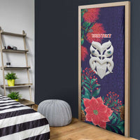 Maori Wheku Meri Kirihimete Personalised Door Cover All Blue Indigenous Maori Motif - Polynesian Pride