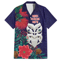 Maori Wheku Meri Kirihimete Personalised Family Matching Summer Maxi Dress and Hawaiian Shirt All Blue Indigenous Maori Motif - Polynesian Pride