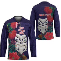 Maori Wheku Meri Kirihimete Personalised Hockey Jersey All Blue Indigenous Maori Motif LT9 - Polynesian Pride