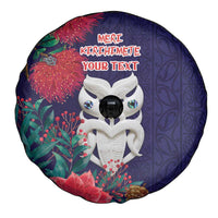 Maori Wheku Meri Kirihimete Personalised Spare Tire Cover All Blue Indigenous Maori Motif - Polynesian Pride