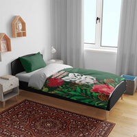 Maori Wheku Meri Kirihimete Personalised Bedding Set All Green Indigenous Maori Motif - Polynesian Pride