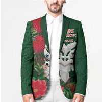 Maori Wheku Meri Kirihimete Personalised Blazer All Green Indigenous Maori Motif - Polynesian Pride