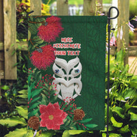 Maori Wheku Meri Kirihimete Personalised Garden Flag All Green Indigenous Maori Motif - Polynesian Pride