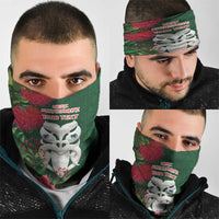 Maori Wheku Meri Kirihimete Personalised Neck Gaiter All Green Indigenous Maori Motif - Polynesian Pride