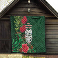 Maori Wheku Meri Kirihimete Personalised Quilt All Green Indigenous Maori Motif - Polynesian Pride