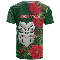 Maori Wheku Meri Kirihimete Personalised T Shirt All Green Indigenous Maori Motif - Polynesian Pride