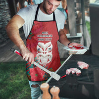 Maori Wheku Meri Kirihimete Personalised Apron All Red Indigenous Maori Motif LT9 - Polynesian Pride