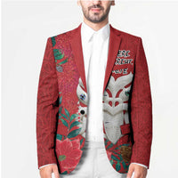 Maori Wheku Meri Kirihimete Personalised Blazer All Red Indigenous Maori Motif LT9 - Polynesian Pride