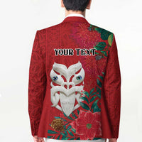 Maori Wheku Meri Kirihimete Personalised Blazer All Red Indigenous Maori Motif LT9 - Polynesian Pride