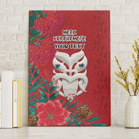 Maori Wheku Meri Kirihimete Personalised Canvas Wall Art All Red Indigenous Maori Motif LT9 Without Frame Red - Polynesian Pride