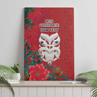 Maori Wheku Meri Kirihimete Personalised Canvas Wall Art All Red Indigenous Maori Motif LT9 - Polynesian Pride