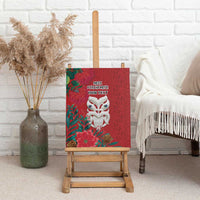 Maori Wheku Meri Kirihimete Personalised Canvas Wall Art All Red Indigenous Maori Motif LT9 - Polynesian Pride