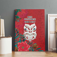Maori Wheku Meri Kirihimete Personalised Canvas Wall Art All Red Indigenous Maori Motif LT9 - Polynesian Pride