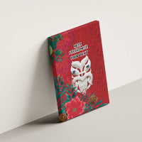 Maori Wheku Meri Kirihimete Personalised Canvas Wall Art All Red Indigenous Maori Motif LT9 - Polynesian Pride