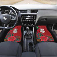 Maori Wheku Meri Kirihimete Personalised Car Mats All Red Indigenous Maori Motif - Polynesian Pride