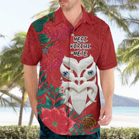 Maori Wheku Meri Kirihimete Personalised Hawaiian Shirt All Red Indigenous Maori Motif - Polynesian Pride