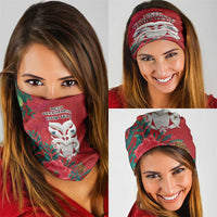 Maori Wheku Meri Kirihimete Personalised Neck Gaiter All Red Indigenous Maori Motif LT9 - Polynesian Pride