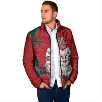 Maori Wheku Meri Kirihimete Personalised Padded Jacket All Red Indigenous Maori Motif LT9 - Polynesian Pride