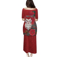 Maori Wheku Meri Kirihimete Personalised Puletasi All Red Indigenous Maori Motif LT9 - Polynesian Pride