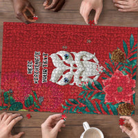 Maori Wheku Meri Kirihimete Personalised Puzzle All Red Indigenous Maori Motif LT9 - Polynesian Pride