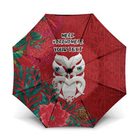 Maori Wheku Meri Kirihimete Personalised Umbrella All Red Indigenous Maori Motif LT9 One Size Folded 11.42 inch Opened Diameter 37.4 inch Red - Polynesian Pride