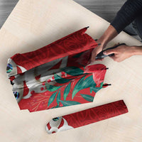 Maori Wheku Meri Kirihimete Personalised Umbrella All Red Indigenous Maori Motif LT9 - Polynesian Pride