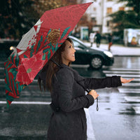 Maori Wheku Meri Kirihimete Personalised Umbrella All Red Indigenous Maori Motif LT9 - Polynesian Pride