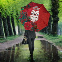 Maori Wheku Meri Kirihimete Personalised Umbrella All Red Indigenous Maori Motif LT9 - Polynesian Pride