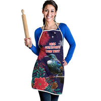 Tui Meri Kirihimete Personalised Apron Pohutukawa Flowers Blue Motif LT9 - Polynesian Pride