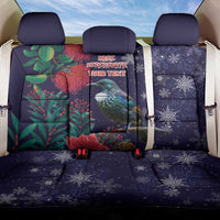 Tui Meri Kirihimete Personalised Back Car Seat Cover Pohutukawa Flowers Blue Motif - Polynesian Pride