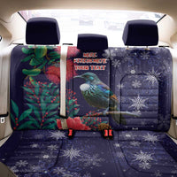 Tui Meri Kirihimete Personalised Back Car Seat Cover Pohutukawa Flowers Blue Motif - Polynesian Pride