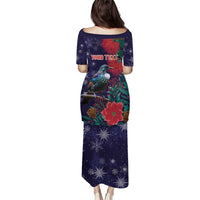 Tui Meri Kirihimete Personalised Puletasi Pohutukawa Flowers Blue Motif LT9 - Polynesian Pride