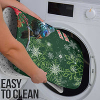 Tui Meri Kirihimete Personalised Bathroom Set Pohutukawa Flowers Green Motif - Polynesian Pride