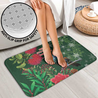 Tui Meri Kirihimete Personalised Bathroom Set Pohutukawa Flowers Green Motif - Polynesian Pride